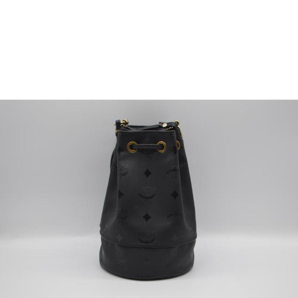 Mcm Logogram Drawstring Leather Shoulder Bag Black - image 2